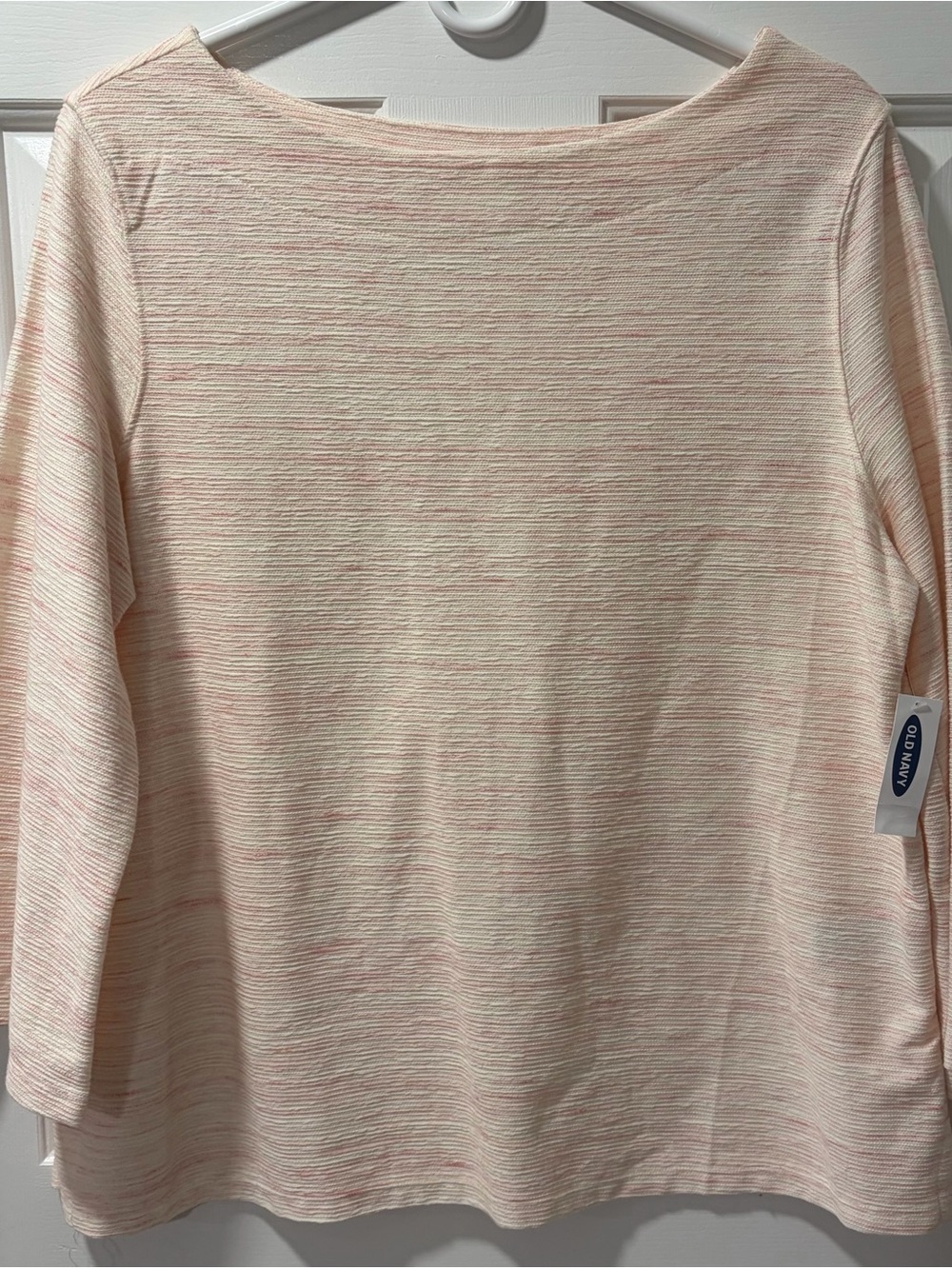 NWT Old Navy Pink Marled Textured Boatneck Top - Size Large
